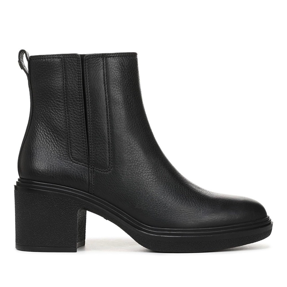 Vionic Savannah Womens 8 Wide Black Leather Waterproof Ankle Bootie 2.75" Heel - Picture 7 of 10